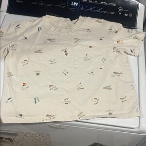 Madewell Cream Graphic Crop Top women